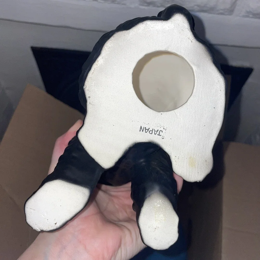 Vintage Matte Black Poodle Dog Statue‎ 10.5 in Japan, High Gloss Eyes